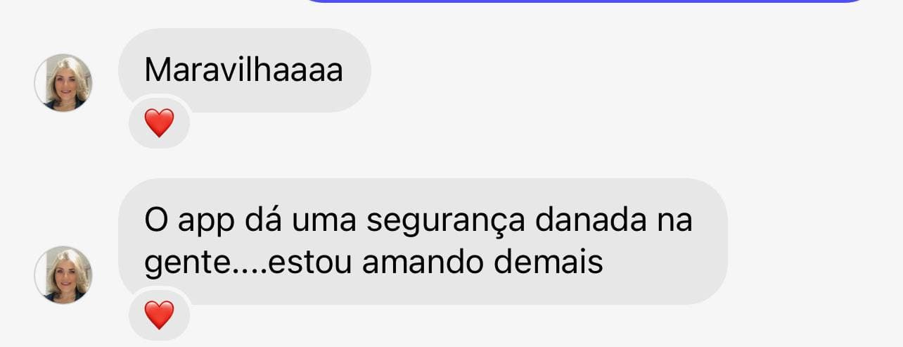 Depoimento sobre a segurança trazida pelo aplicativo