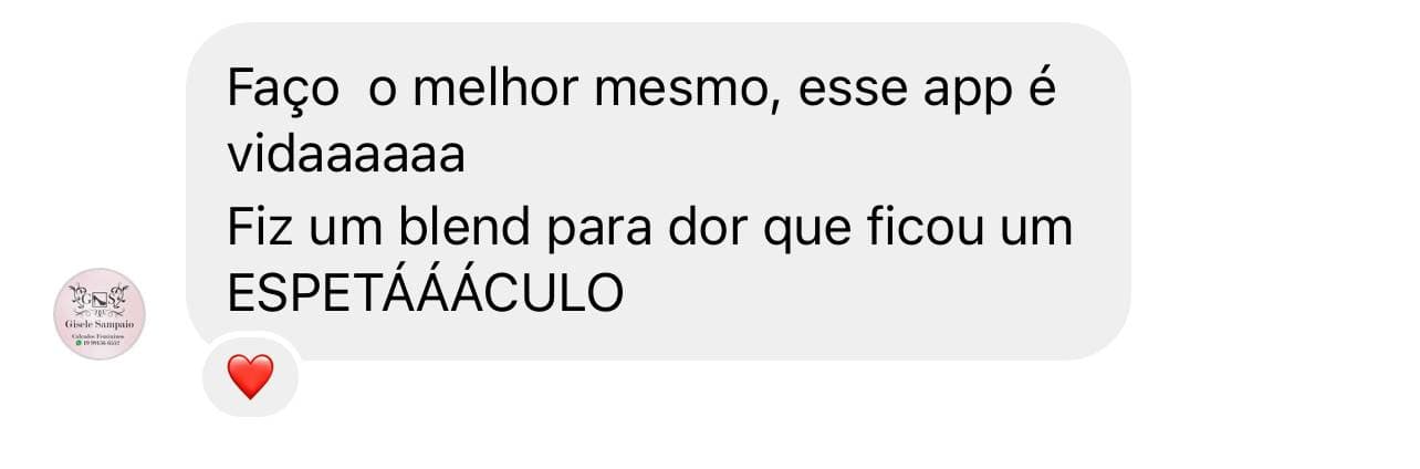 Depoimento sobre preparar um blend com o aplicativo