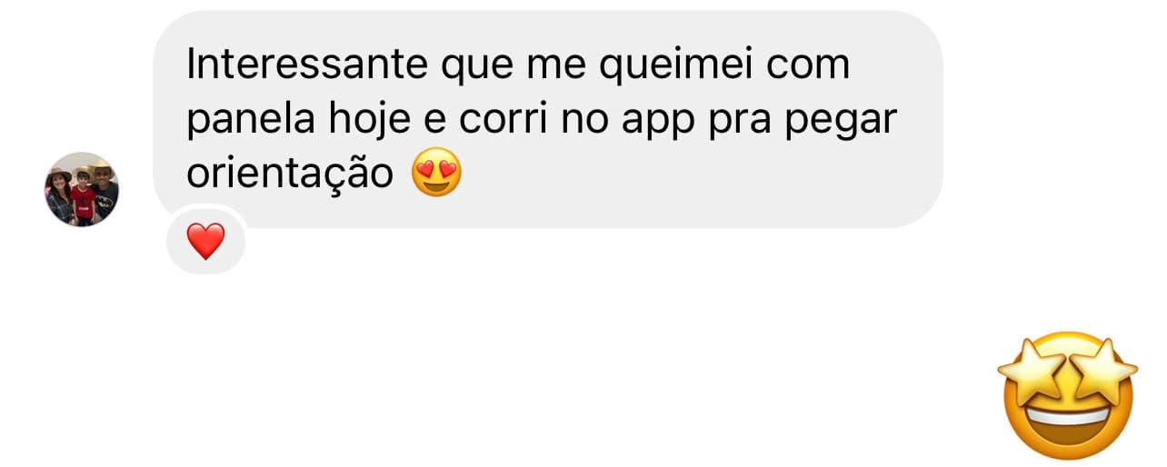 Depoimento sobre consultar o aplicativo em uma situação do dia a dia